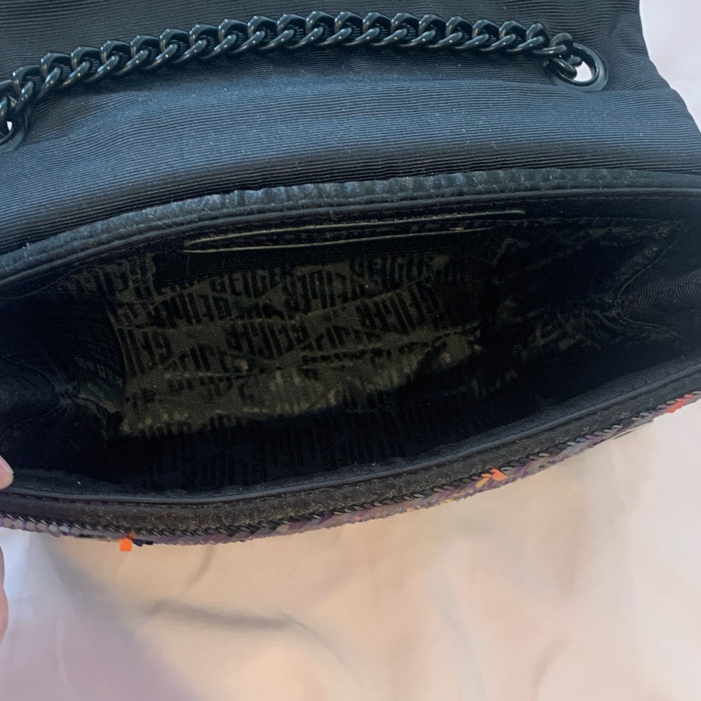 Kurt Geiger The Kensington Black Sequined Chain Crossbody Bag - Picture 3 of 9